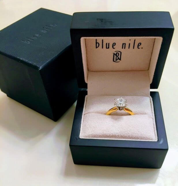 Blue Nile engagement ring and box